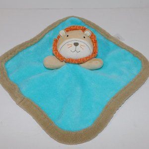 Cuddle Time Blue Brown Lion Plush Security Blanket Baby Lovey Nunu comforter